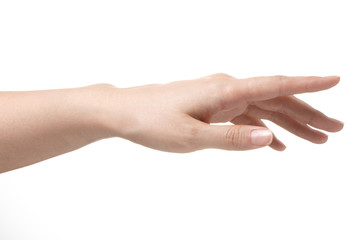 a gently grasping hand