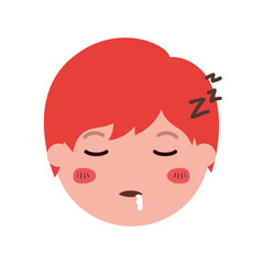 cartoon head man asleep kawaii character
