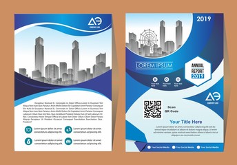 Modern brochure flyer design template. City background business book leaflet cover design in A4 magazines, posters, booklets, wallpaper, banners, corporate presentation.
