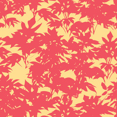 Sunflower Leaves Pattern Seamless Abstract Background Tile