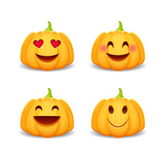 Emoji Pumpkin Icons Set