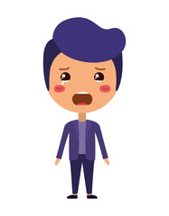 cartoon man crying kawaii character