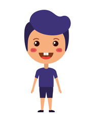 cartoon happy man kawaii character