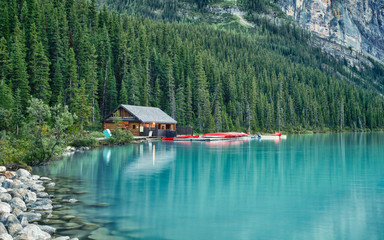 Boat House on Lake Louise, Banff, Alberta, Canada