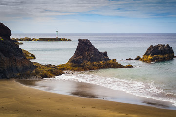 Incredible view of the sea coast. Madeira. Portugal