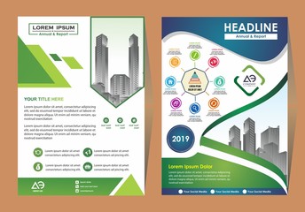 A modern business brochure layout with shape vector illustration