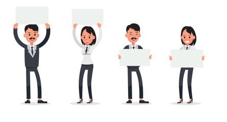 Fototapeta premium business people poses action character vector design no17