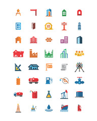 variation mixed oil refinery stationery tool image vector icon logo symbol set