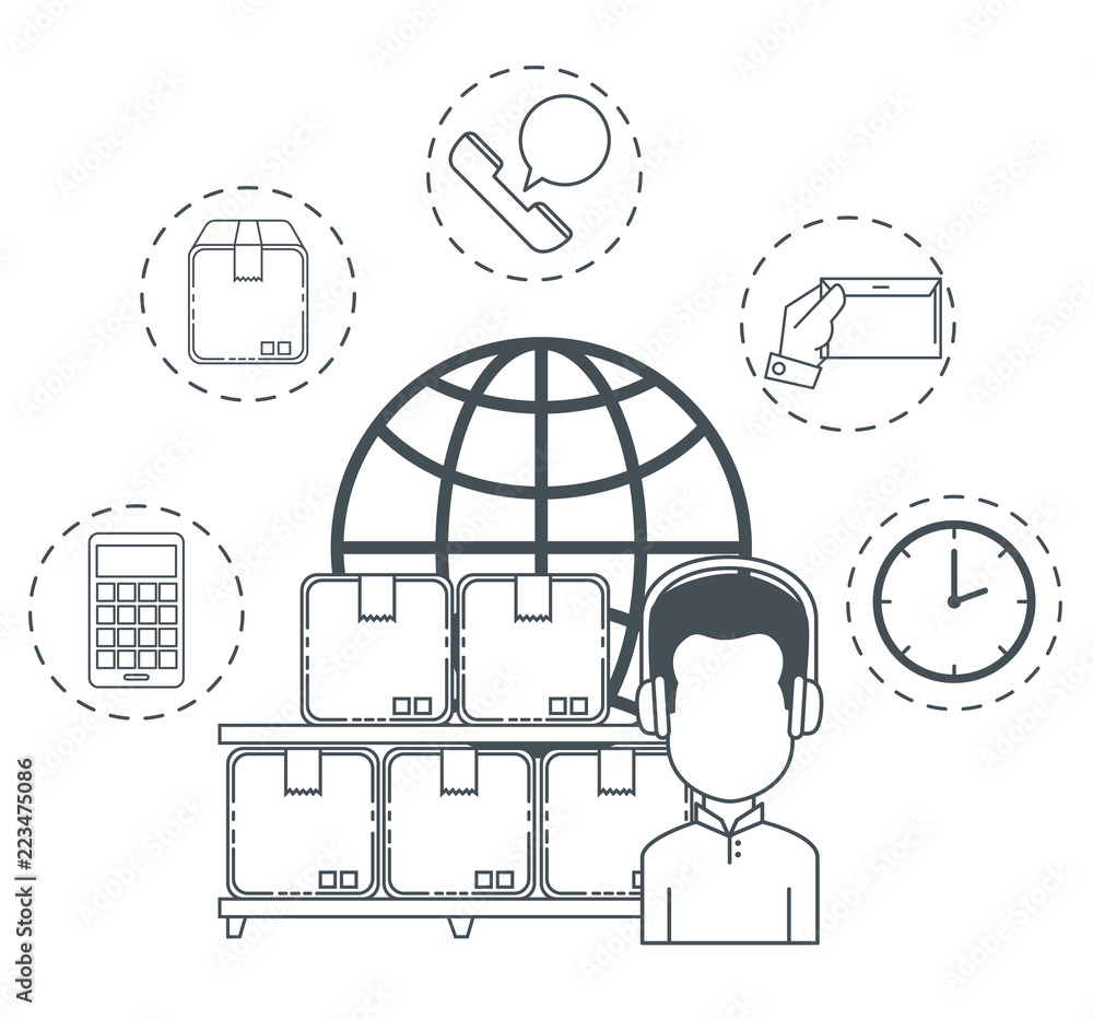 Poster logistic services with support agent
