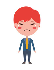 cartoon sad man kawaii character