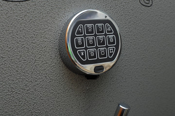 Digital keypad of lock on safe door