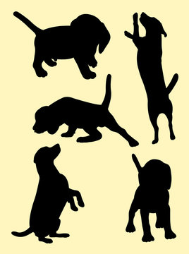 Beagle dog silhouette 01. Good use for symbol, logo, web icon, mascot, sign, or any design you want.