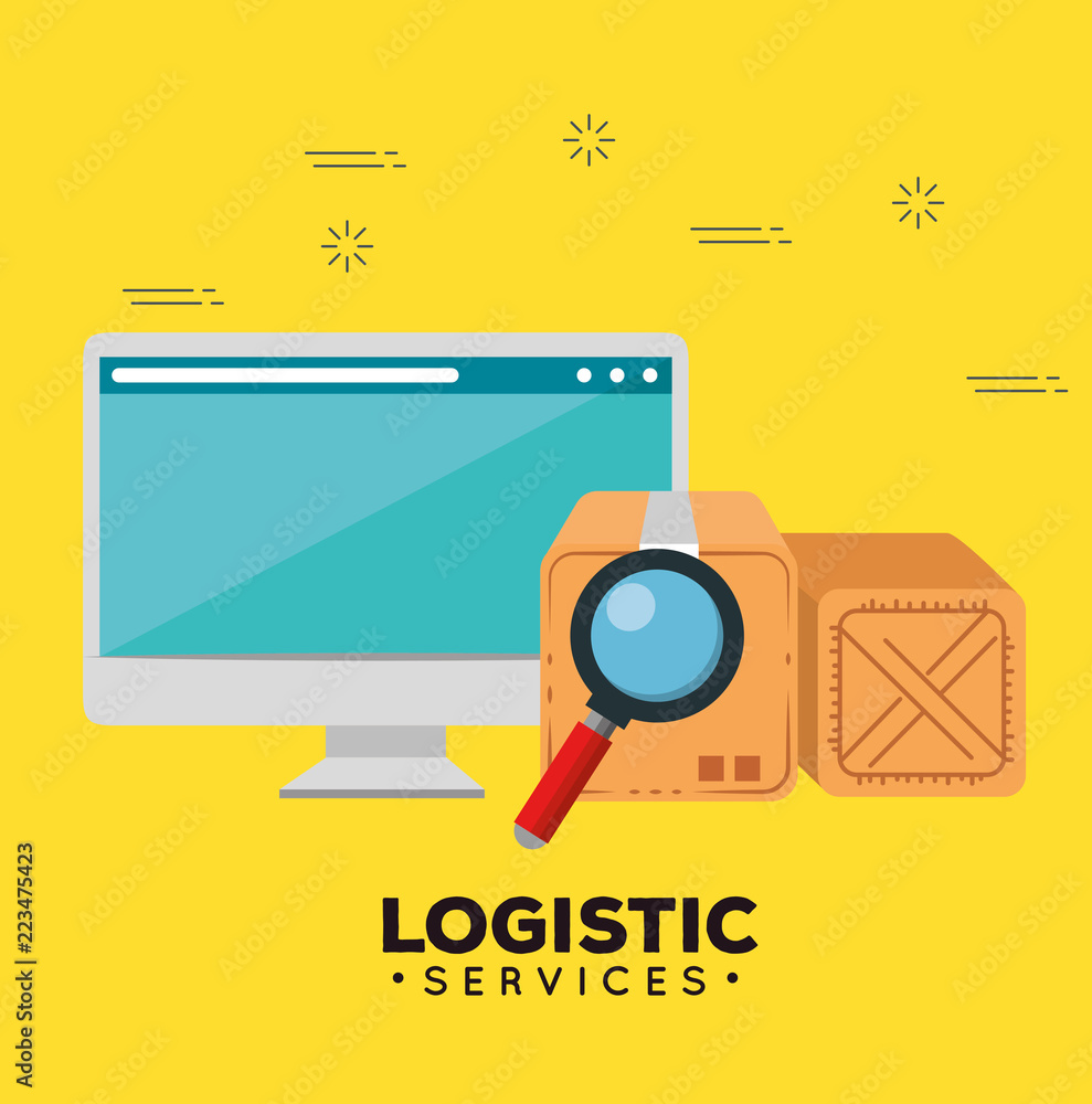 Poster logistic services with computer