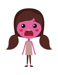 cartoon woman furious kawaii character
