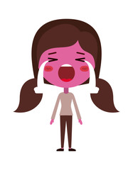 cartoon woman crying kawaii character