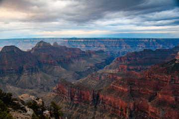 North rim of the grand canyon from bright angel trail. 