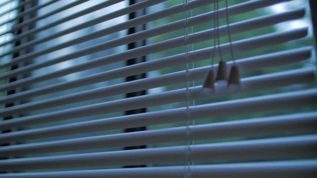 Slow slider across window blinds close dynamic