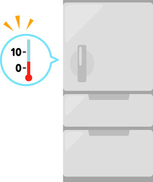 冷蔵庫と温度計