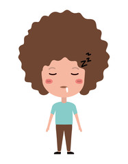 cartoon man asleep kawaii character