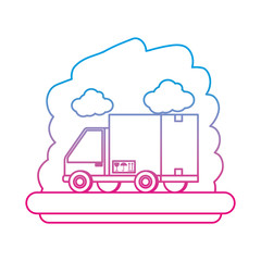 delivery service truck with box