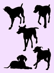 Pointer dog silhouette 02. Good use for symbol, logo, web icon, mascot, sign, or any design you want.