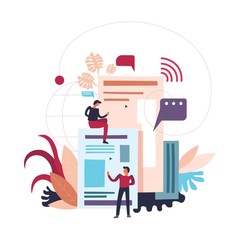 Web and audio elements news posts and sites vector