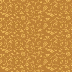 Japanese ivy and flower vintage pattern