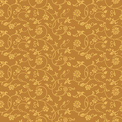 Japanese ivy and flower vintage pattern