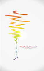 Pulse music player. Audio colorful wave logo.
