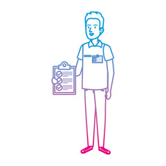 delivery worker with checklist character