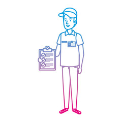 Fototapeta premium delivery worker with checklist character