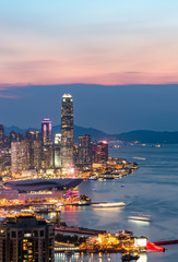 hong kong skyline at night