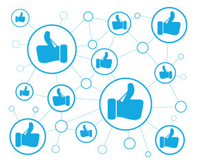 thumb up network, social media concept