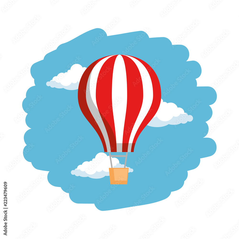 Sticker balloon air hot flying on sky