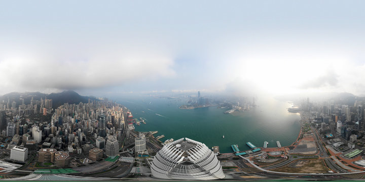 Aerial view of Central district. The heart of financial and business district in Hong Kong © YiuCheung