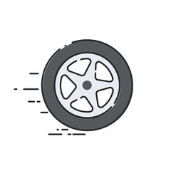 Car wheel. Flat abstract icon. Vector illustration
