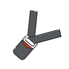 Car seat belt. Flat abstract icon. Vector illustration. Vehicle safety device.