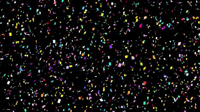 Confetti space 1 -Colorful Black -10sec Seamless Loop -4K UHD- 3840-2160