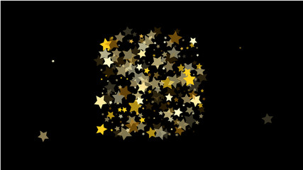 Abstract Background with Many Random Falling Golden Stars Confetti .