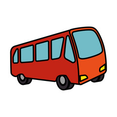 bus vehicle isolated icon