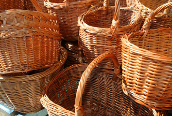 many baskets in wicker for sale