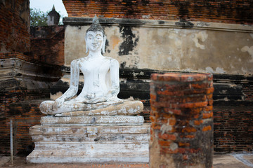 Buddha and Ruins of Ayutthaya Province in Thailand