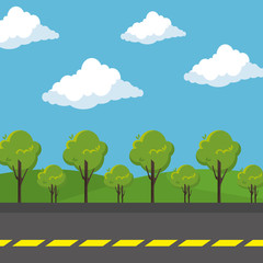 urban road day scenery icon