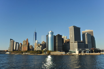 Naklejka premium View of New York City from the river Hudson