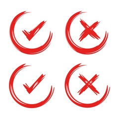 red check mark, wrong mark