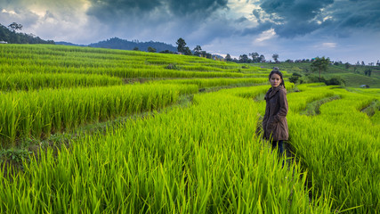 A woman travel in the field of folklore, Thailand.