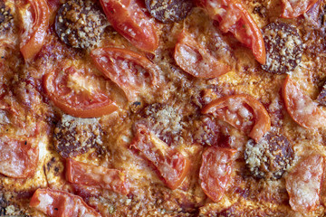 A close up of a pepperoni pizza