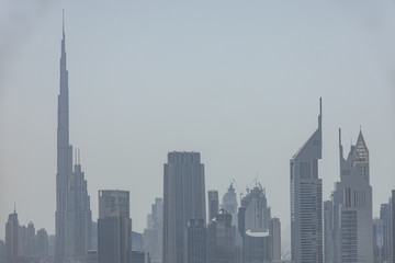 Fototapeta na wymiar A hazy skyline of Dubai
