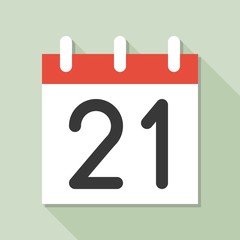 calendar and number, calendar icon set, flat design vector with long shadow