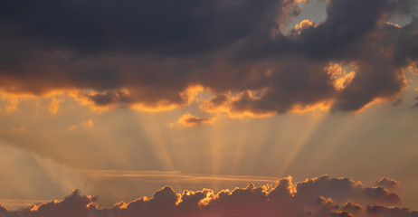 Evening sky during sunset with interesting clouds